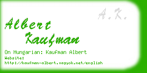 albert kaufman business card